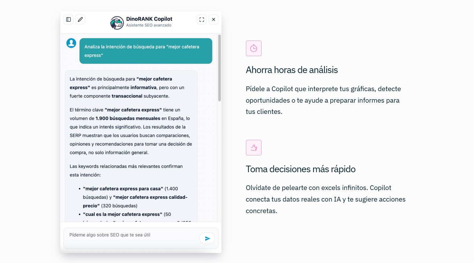 Copilot, asistente IA para SEO de DinoRANK