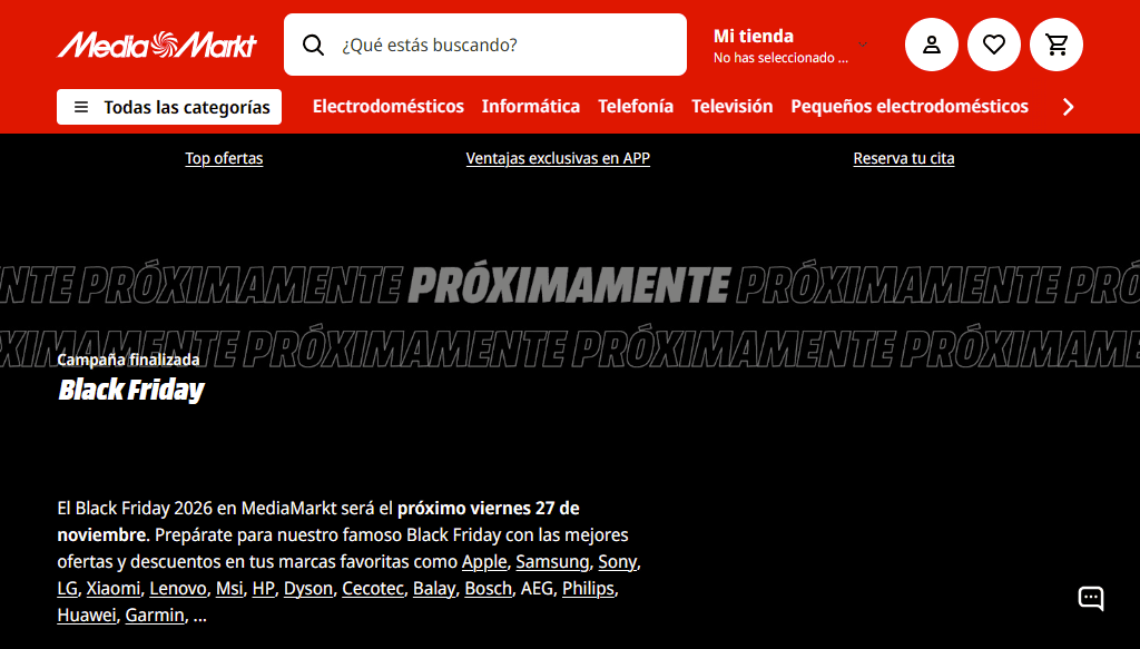 Landing de black friday en un ecommerce Landing de black friday en un ecommerce