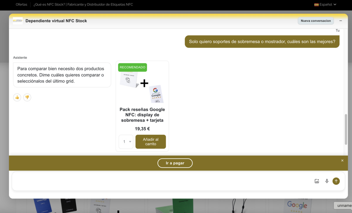 Enviar producto al checkout
