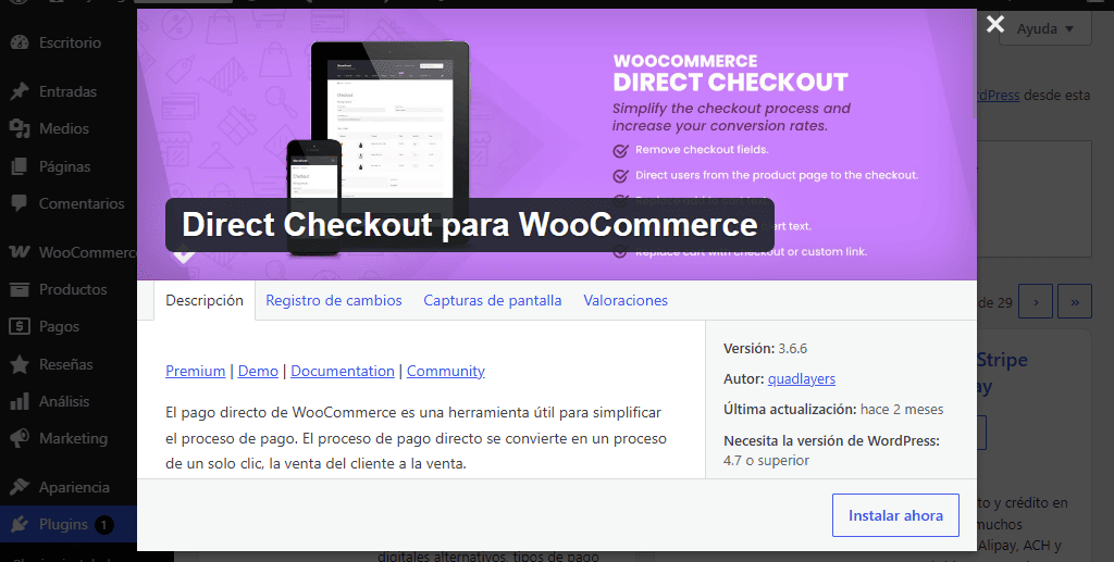 Plugin Direct Checkout for WooCommerce