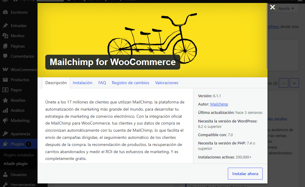 Plugin Mailchimp for WooCommerce