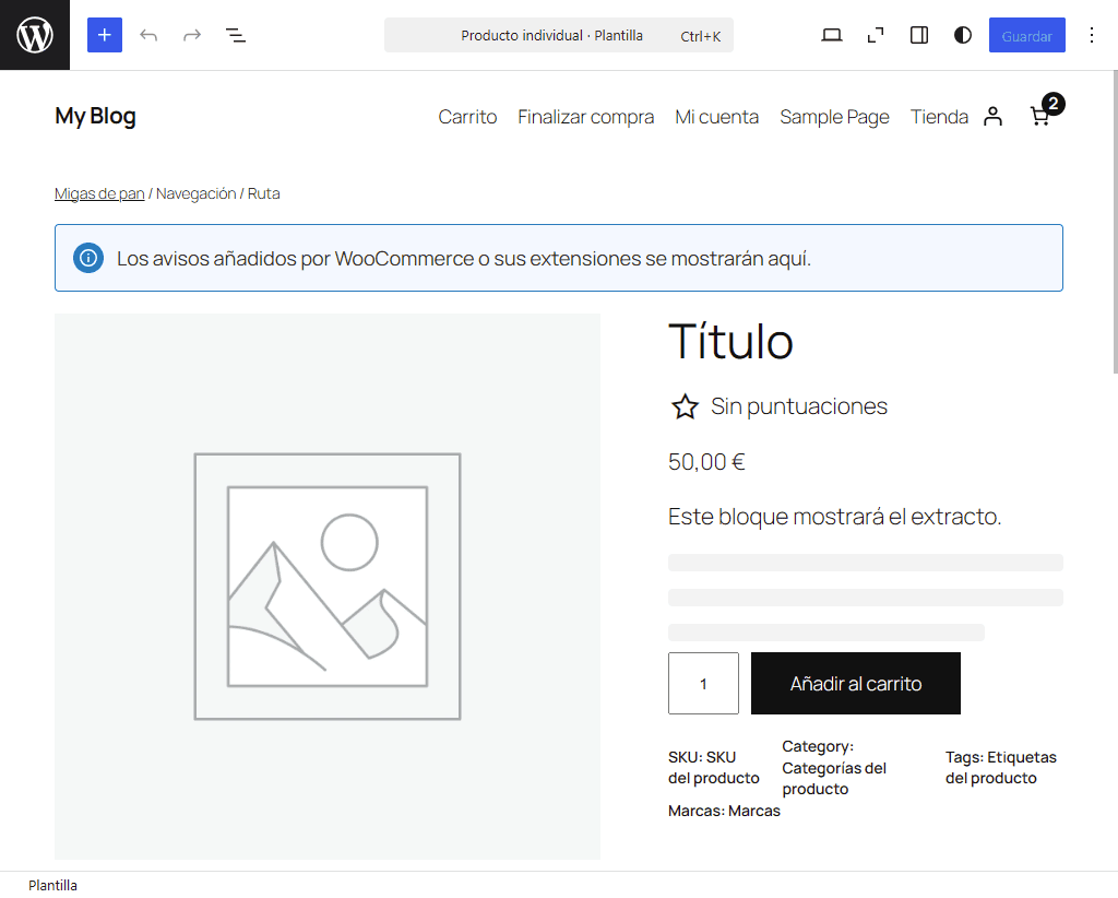 WooCommerce te permite cambiar el diseño web de todas tus fichas de golpe