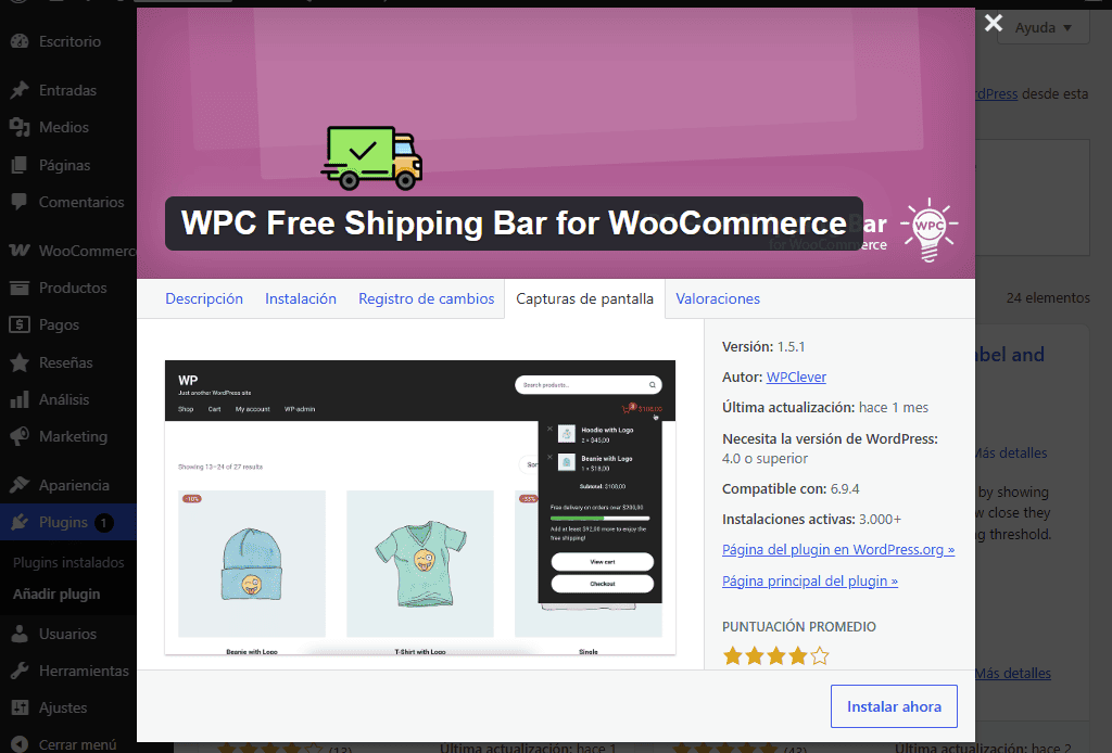 Plugin WPC Free Shipping Bar for WooCommerce